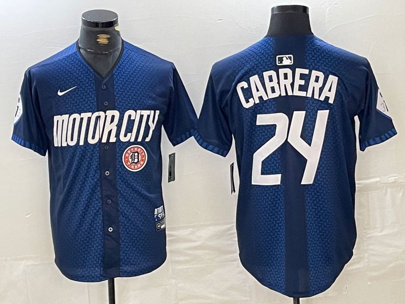 Men Detroit Tigers #24 Cabrera Blue City Edition Nike 2024 MLB Jersey style 6->detroit tigers->MLB Jersey